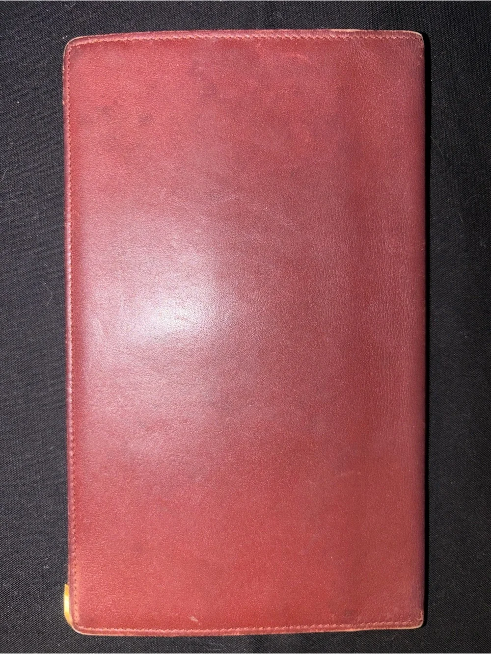 Cartier Burgundy Wallet with Gold Corner Accents